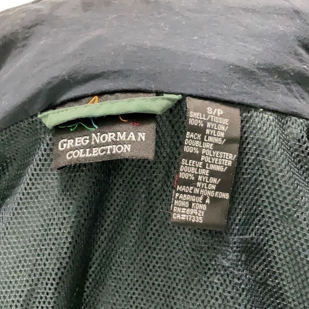 Greg Norman VTG Hooded Lightweight Zip Up Mock Neck Green Shark Jacket Sz Small - Picture 8 of 10